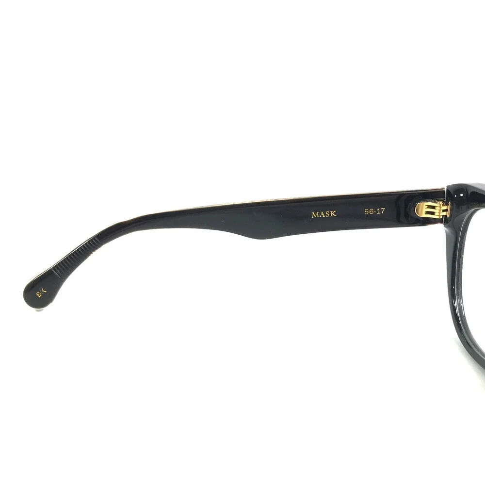 Alfred Kerbs Eyeglasses Frames MASK BK Shiny Black Gold Flat Top 56-17-143